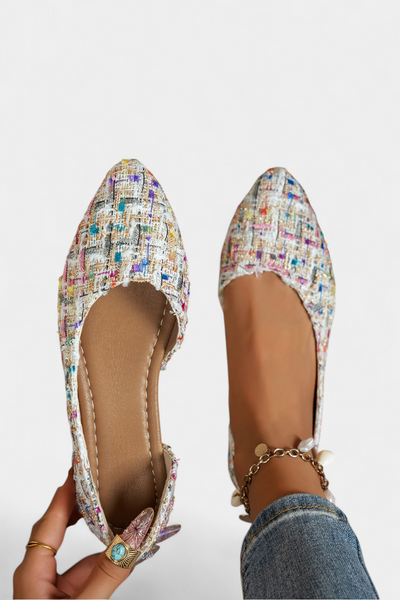 Zapatillas Tejidas Multicolores con Punta Afilada Crystal