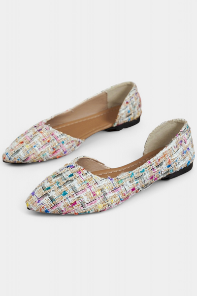 Zapatillas Tejidas Multicolores con Punta Afilada Crystal