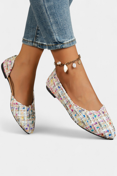 Zapatillas Tejidas Multicolores con Punta Afilada Crystal