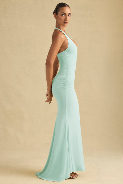 Virelia™ – Vestido de Verano Sin Espalda con Fruncido y Escote Halter