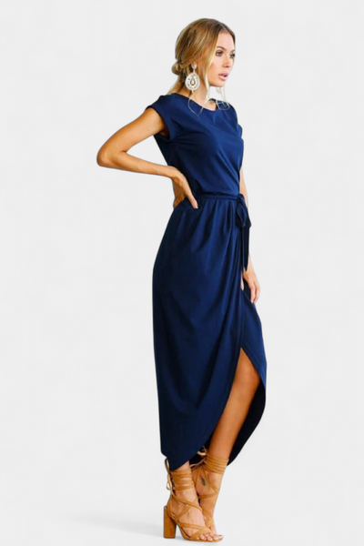 Vestido Midi Envolvente Clarissa con Abertura Lateral