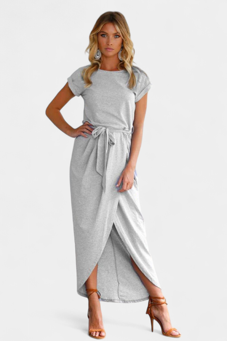 Vestido Midi Envolvente Clarissa con Abertura Lateral