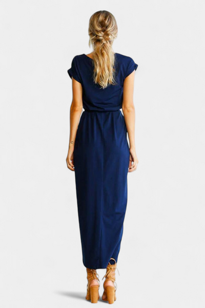 Vestido Midi Envolvente Clarissa con Abertura Lateral