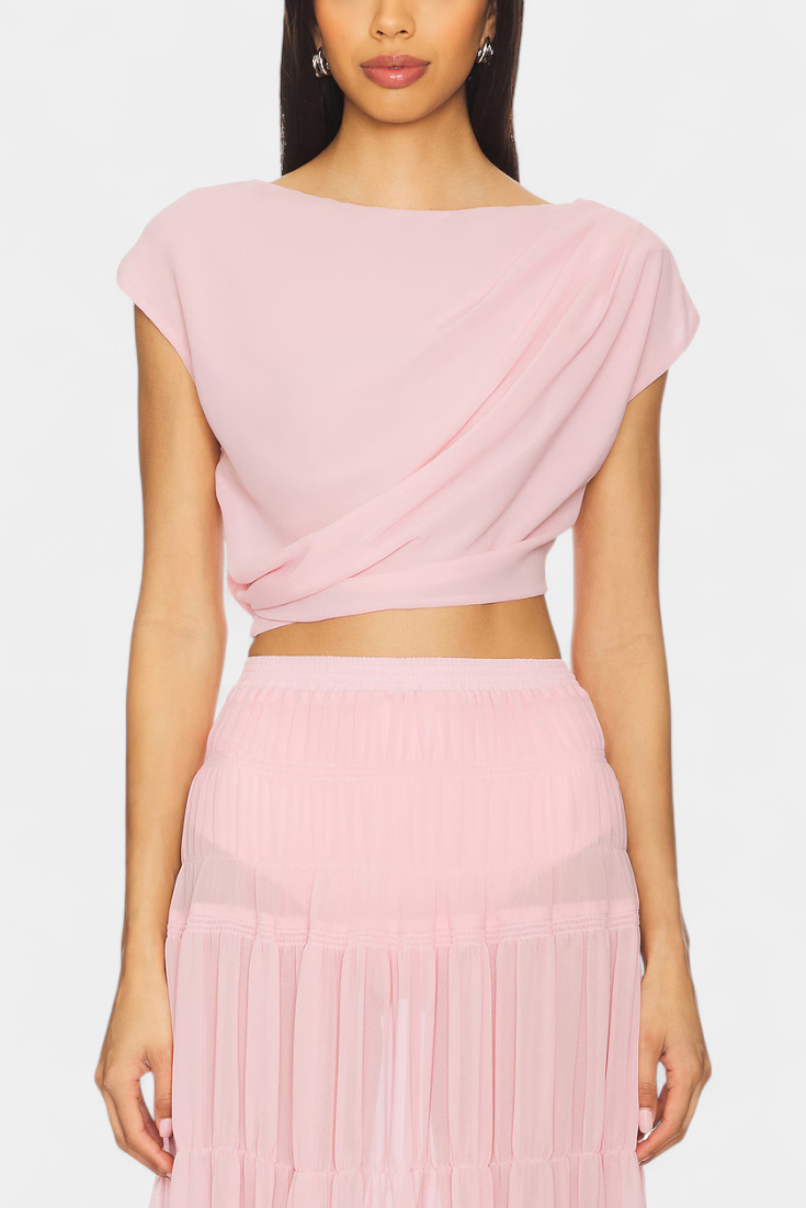 Nalia Falda de Chifón con Cintura Elástica y Capas Fluidas
