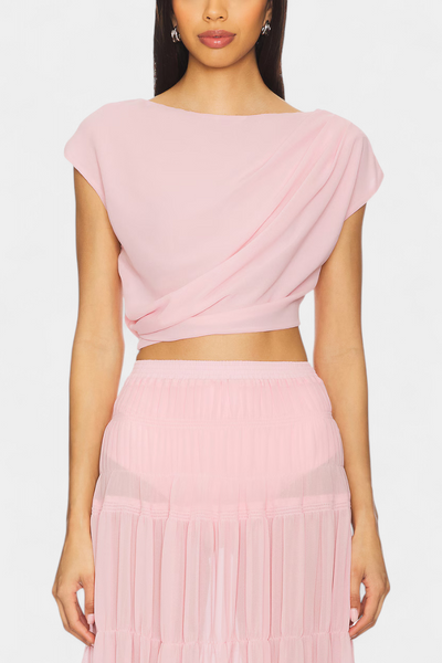 Nalia Falda de Chifón con Cintura Elástica y Capas Fluidas