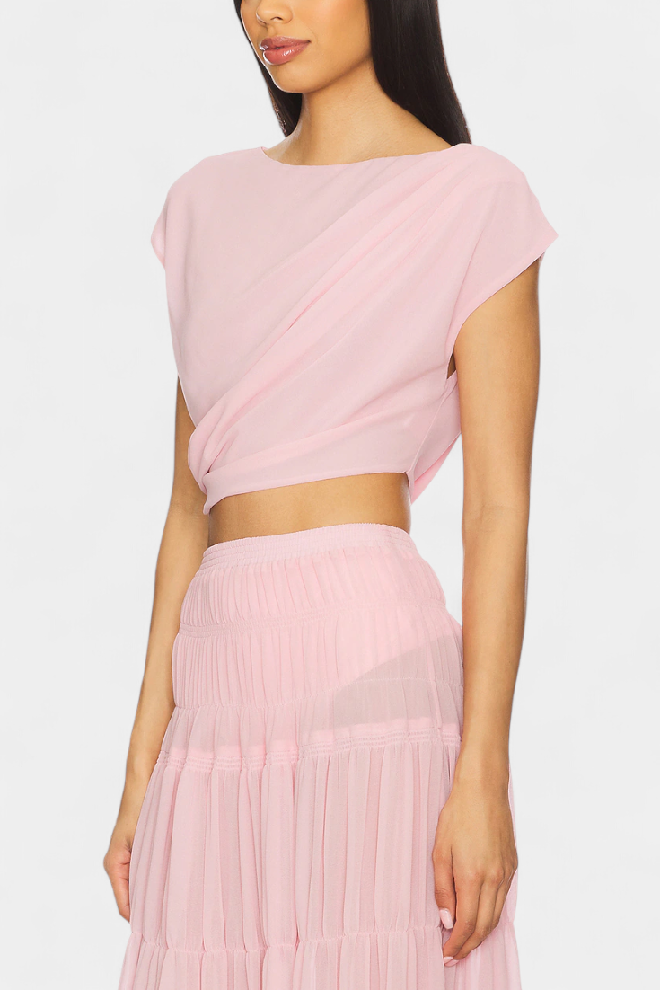 Nalia Falda de Chifón con Cintura Elástica y Capas Fluidas