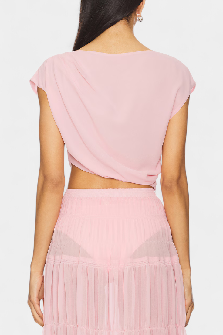 Nalia Falda de Chifón con Cintura Elástica y Capas Fluidas