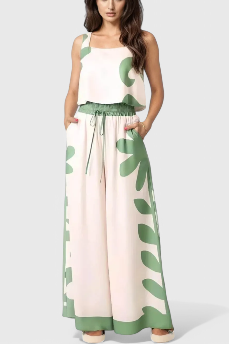 Conjunto Floral Boho Sin Mangas Serafina
