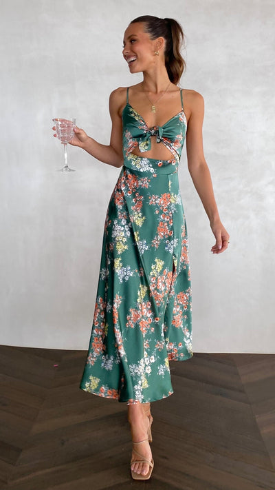 Elowen™ – Vestido Midi Liviano con Flores y Espalda Descubierta