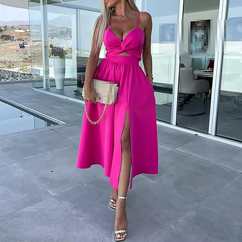 Renaya™ – Vestido Midi Elegante con Efecto Corsé