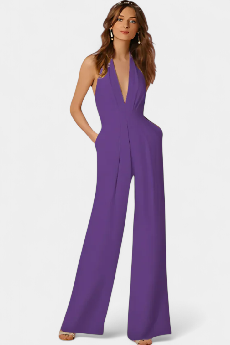 Lila Mono de Pierna Ancha con Toque de Elegancia